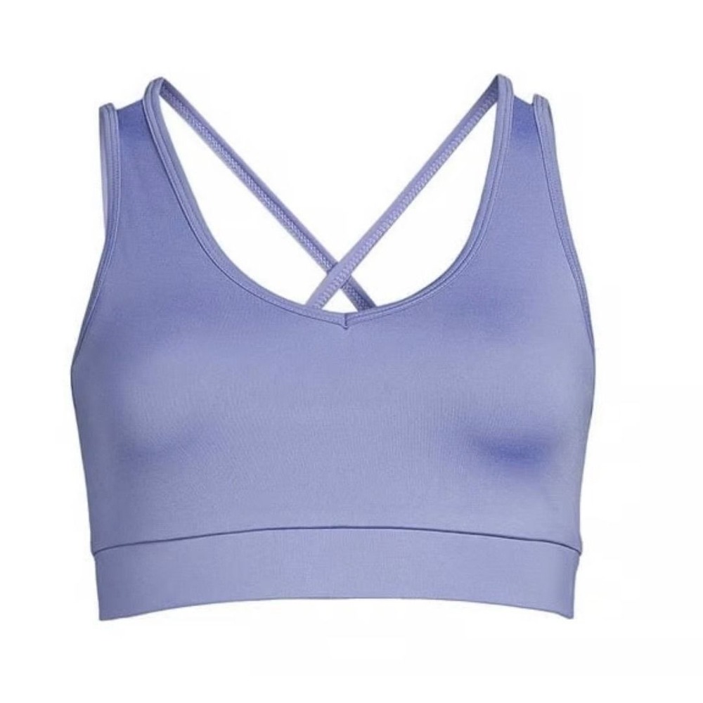 Avia Sports Bra Womens X-Large Purple NEW Strappy Cross Back V-Neck Activewear